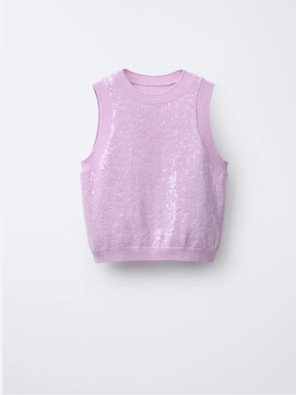 Zara Sequin Knit Tank Purple 13–14 (Fits XXS/XS) NWT